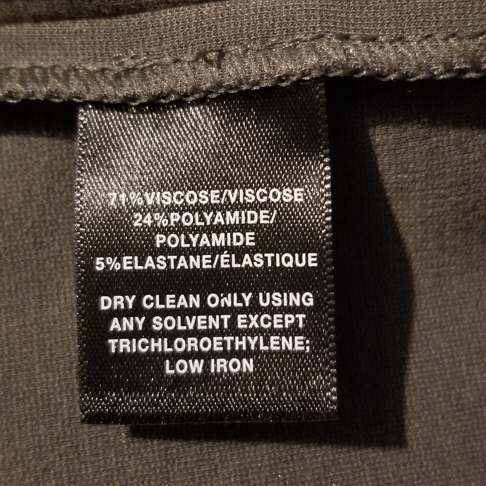 NWT Lafayette 148 Elegant Gren-Gray (shale) Dress with side ruching. size 12 - Picture 7 of 7
